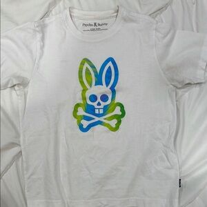 Psycho Bunny White and Blue Short Sleeve Tee